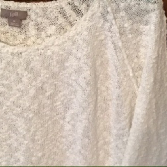 J Jill White Boucle Sweater, EUC, Size M - Picture 3 of 3